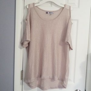 Women's cold shoulder shirt sleep top